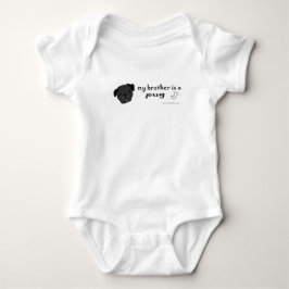 Body Para Bebê Meu irmão é um Pug