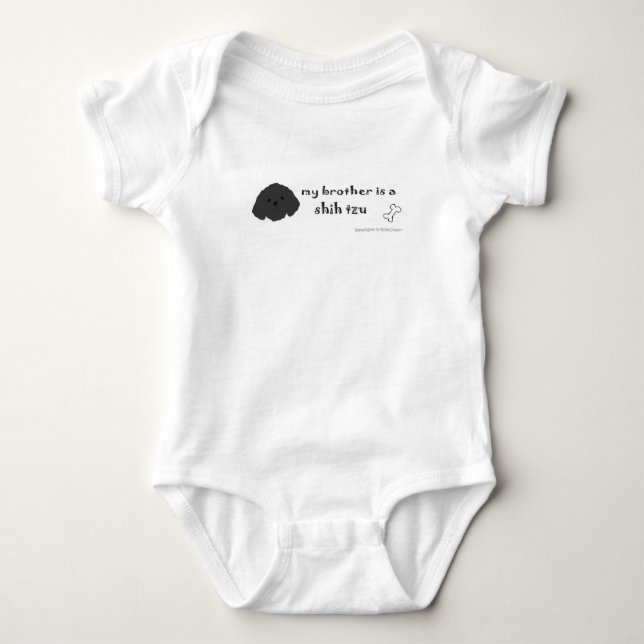 Body Para Bebê Meu irmão é um shih tzu (Frente)