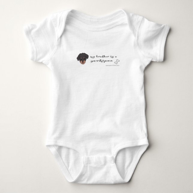 Body Para Bebê Meu irmão é um yorkipoo (Frente)