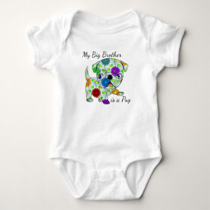 Body Para Bebê Meu irmão mais velho é um macacão-preto