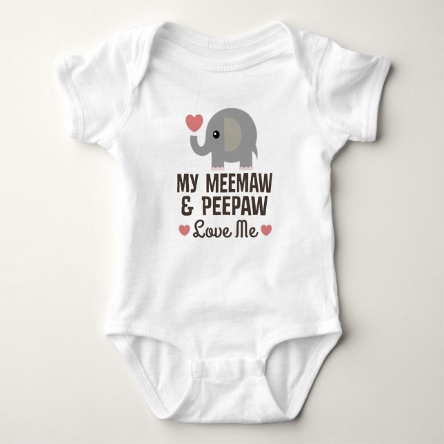 Body Para Bebê Meu Meemaw e Peepaw me amam (Frente)