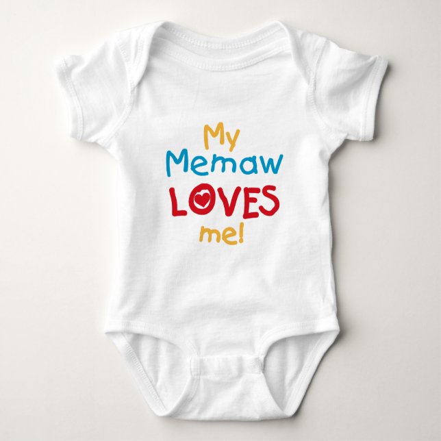 Body Para Bebê Meu Memaw ama-me t-shirt e presentes (Frente)
