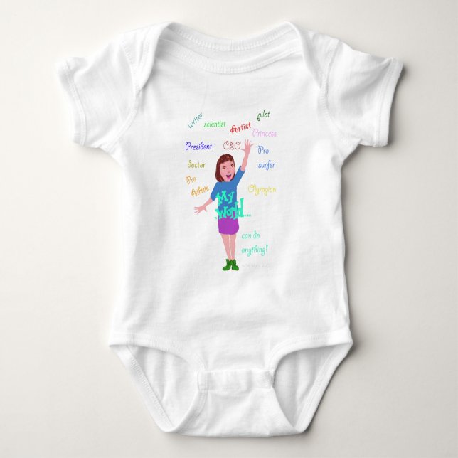 Body Para Bebê Meu Mundo Eu posso fazer qualquer coisa (Frente)