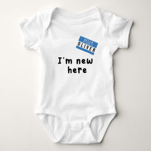 Body Para Bebê Meu nome é Oliver. Sou novo aqui