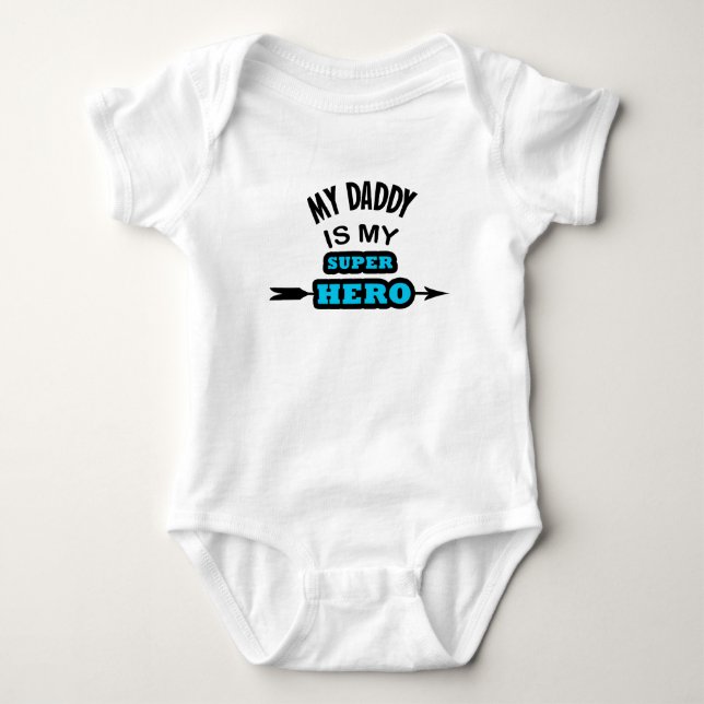 Body Para Bebê Meu pai é meu herói (Frente)
