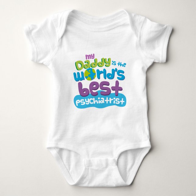 Body Para Bebê Meu pai é t-shirt do psiquiatra dos mundos o (Frente)