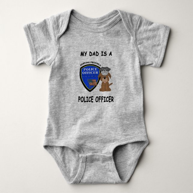 Body Para Bebê Meu Pai É Um Policial, Bebê De Roupa (Frente)
