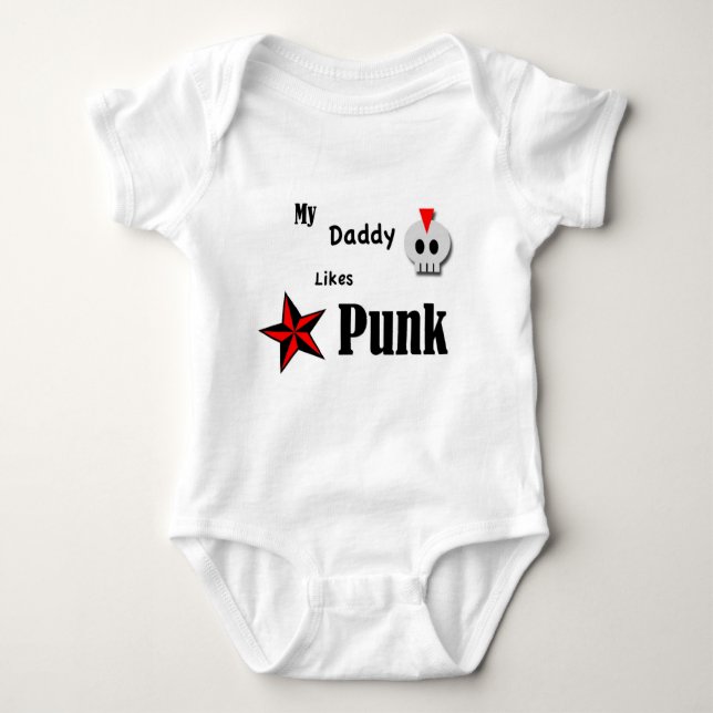 Body Para Bebê Meu pai gosta do punk (Frente)
