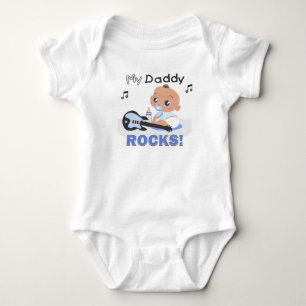 Body Para Bebê Meu Pai Rocks Blue African Guitar Criança Creeper