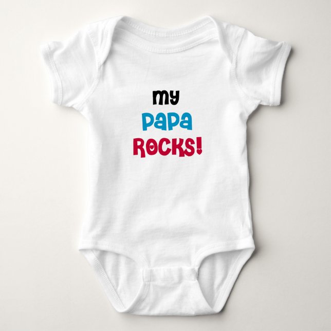 Body Para Bebê Meu Papa Rocks (Frente)