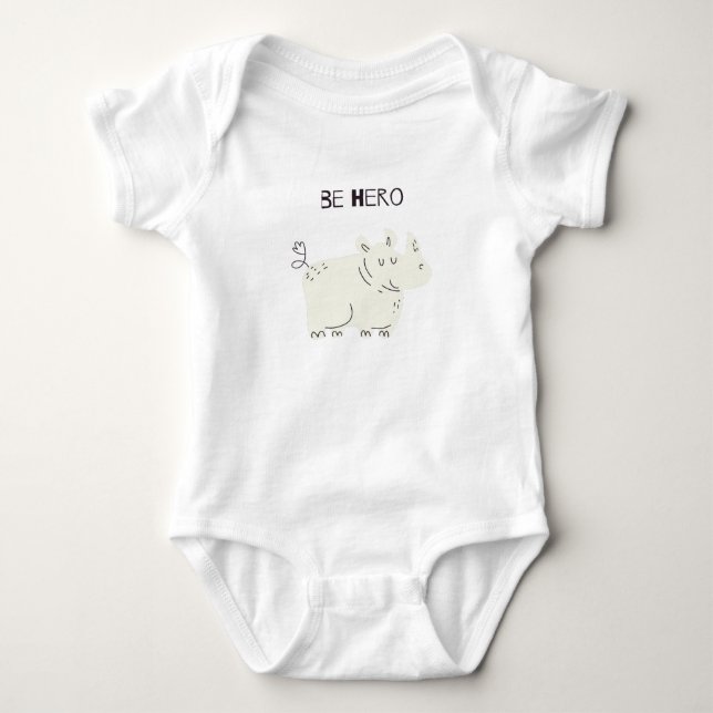Body Para Bebê Meu Pequeno Hero Hippo (Frente)
