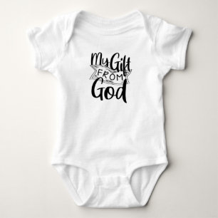 Body Para Bebê Meu Presente de Deus Gospel Gráfico Nascimento