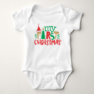 Body Para Bebê Meu Primeiro 1º Chapéu de Natal Árvore Verde Verme