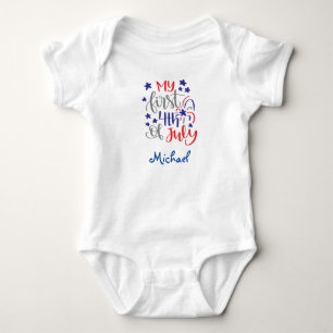 Body Para Bebê Meu primeiro 4o julho - nome