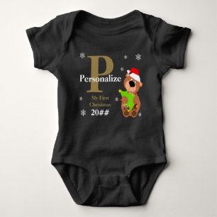 Body Para Bebê Meu Primeiro Bear De Natal Monograma Ba