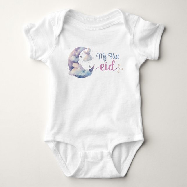 Body Para Bebê ⭐ Meu Primeiro Bebê Eid Romper - Bonito E Confortá (Frente)