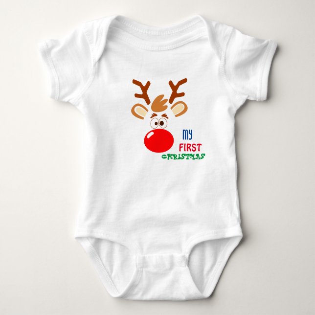 Body Para Bebê Meu primeiro biquinho de Natal (Frente)