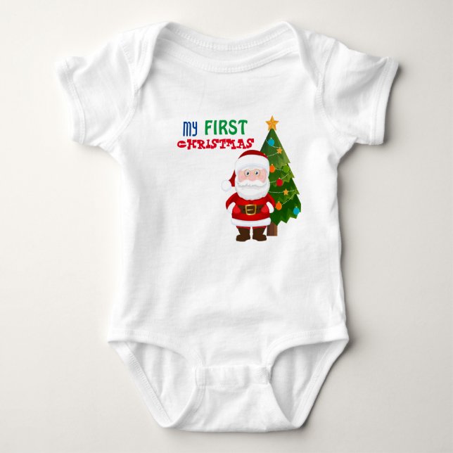 Body Para Bebê Meu primeiro biquinho de Natal (Frente)