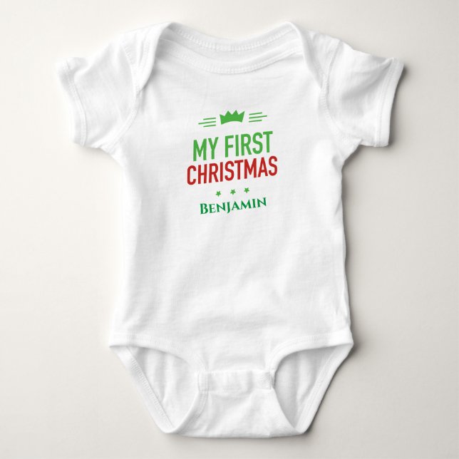 Body Para Bebê Meu Primeiro Bodysuit de Natal para Bebê (Frente)