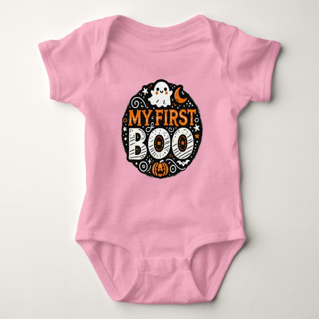 Body Para Bebê Meu Primeiro Boo Halloween (Frente)