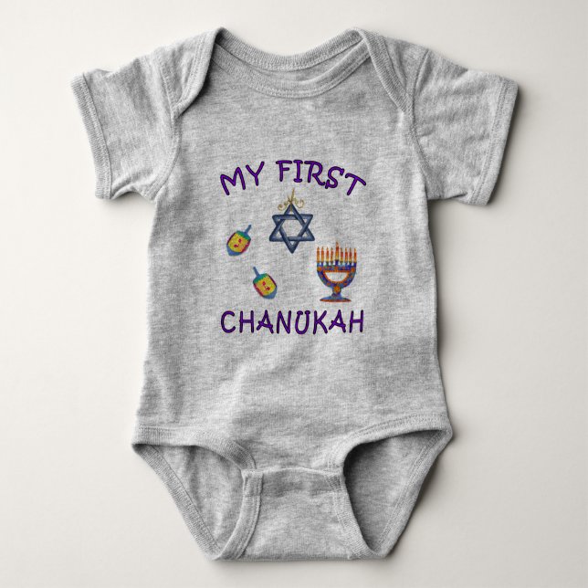 Body Para Bebê Meu Primeiro Chanukah (Frente)