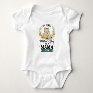 Body Para Bebê Meu Primeiro Dia das Mães como Mamãe 2026 Urso Gir
