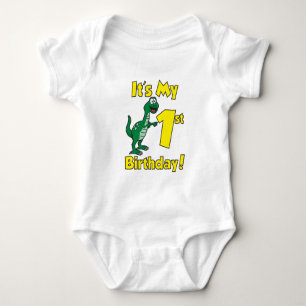 Body Para Bebê Meu Primeiro Dinossauro de Aniversário