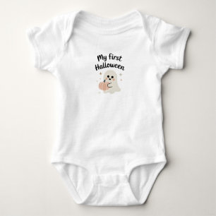 Body Para Bebê Meu primeiro fantasma bonitinho de Halloween com a