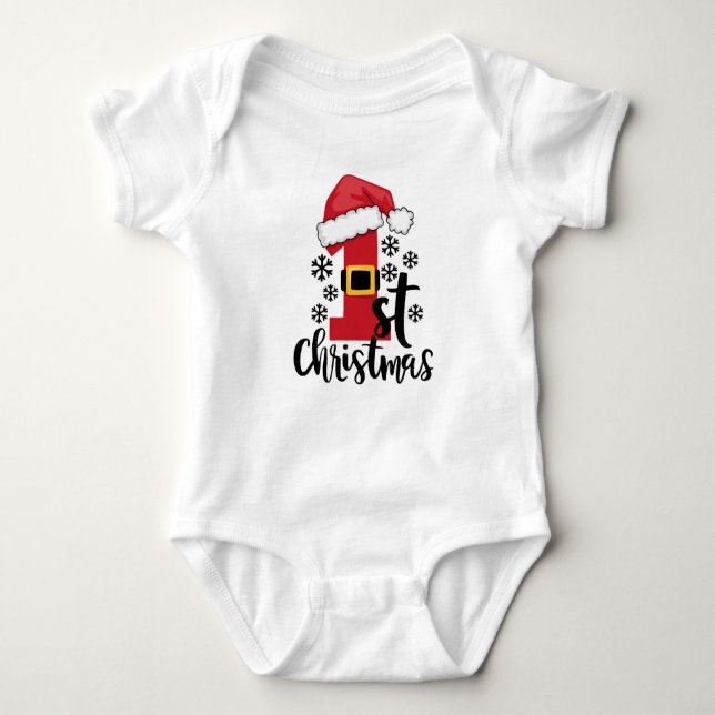 Body Para Bebê Meu Primeiro Fato De Bebê De Natal (Frente)