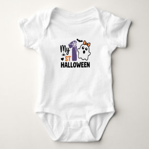Body Para Bebê Meu Primeiro Halloween Bebê Fantasma Menina Fofa