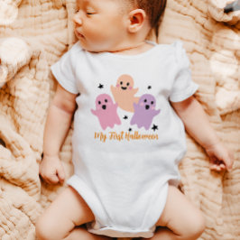 Body Para Bebê Meu Primeiro Halloween Fantasma Gama Rosa Púrpura