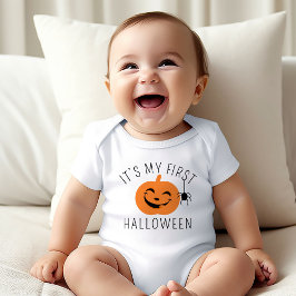 Body Para Bebê Meu Primeiro Halloween Feliz Pumpkin