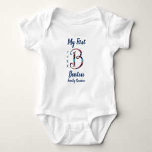 Body Para Bebê Meu primeiro monograma da Laço-Tintura da letra B