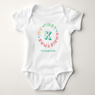 Body Para Bebê Meu Primeiro Monograma Feio de Natal
