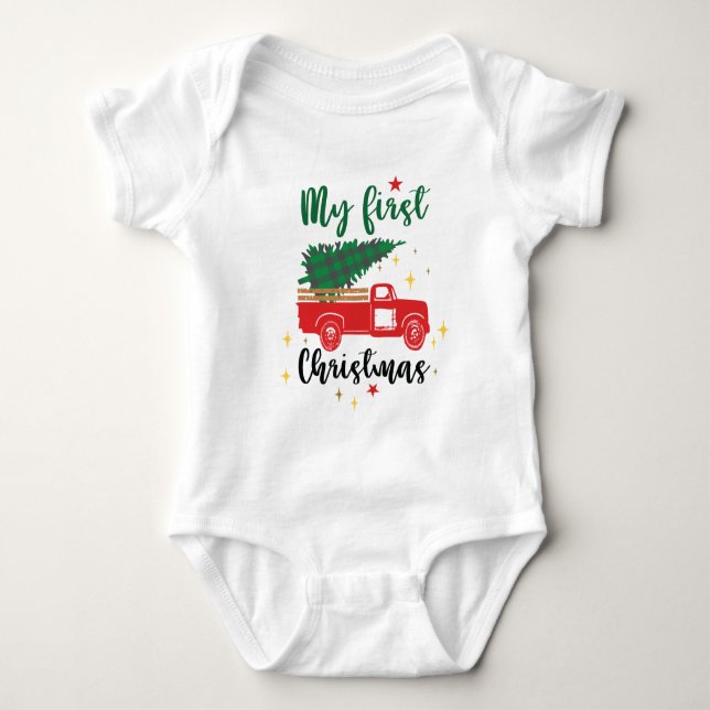 Body Para Bebê Meu Primeiro Natal (Frente)