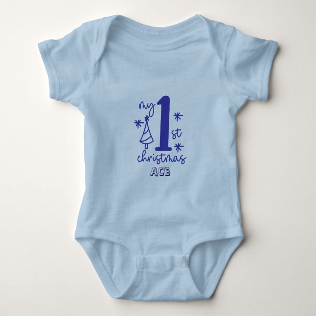 Body Para Bebê Meu Primeiro Natal Bebê Menino (Frente)