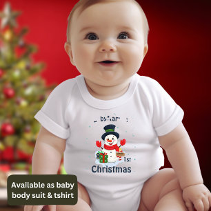 Body Para Bebê Meu Primeiro Natal com o nome de bonitinhos de nev