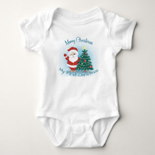 Body Para Bebê Meu Primeiro Natal com Papais noeis