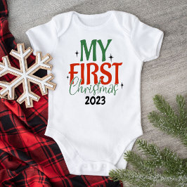 Body Para Bebê Meu Primeiro Natal Estrela Brilhante Branco Person