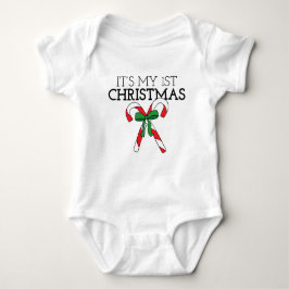 Body Para Bebê Meu primeiro Natal Feriado com um Bebê