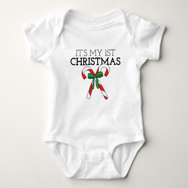 Body Para Bebê Meu primeiro Natal Feriado com um Bebê (Frente)