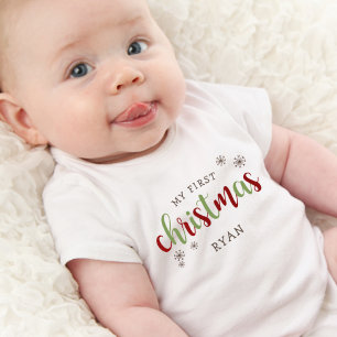 Body Para Bebê Meu Primeiro Natal Fofo Nome