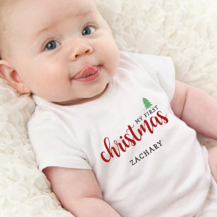 Body Para Bebê Meu Primeiro Natal Fofo Nome
