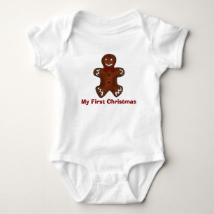 Body Para Bebê Meu Primeiro Natal Gingercake Man Boy Cookie
