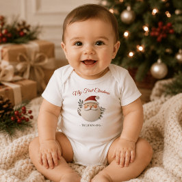 Body Para Bebê Meu Primeiro Natal Papai Noel – Personalizado