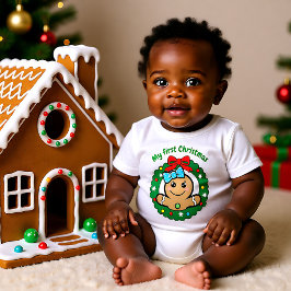 Body Para Bebê 🎅 Meu primeiro Natal para uma menina recém-nascid