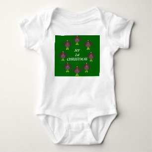 Body Para Bebê Meu Primeiro Natal Personalizado Turca Bebê