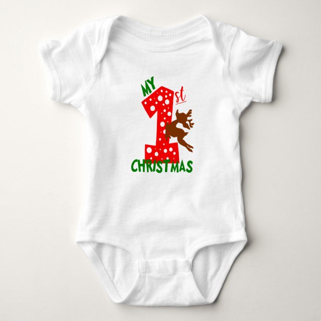 Body Para Bebê Meu primeiro neném-de-Natal unisex (Frente)