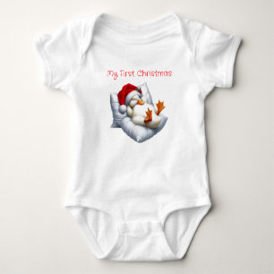 Body Para Bebê Meu Primeiro Pato de Natal