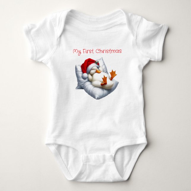Body Para Bebê Meu Primeiro Pato de Natal (Frente)